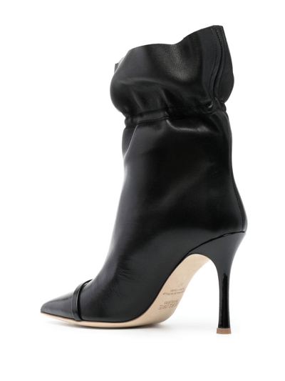 Shop Malone Souliers Ruched Pointed Boots In Schwarz