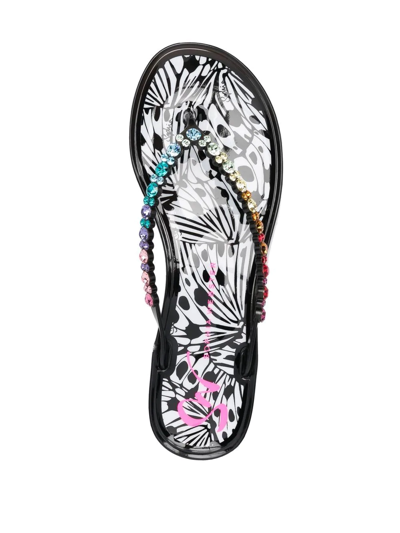 Shop Sophia Webster Esme Crystal-embellished Flip Flops In Blau