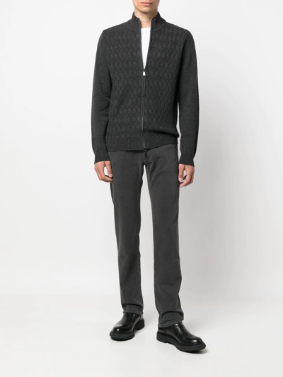 Shop Corneliani Wool-cashmere Blend Jumper In Grau