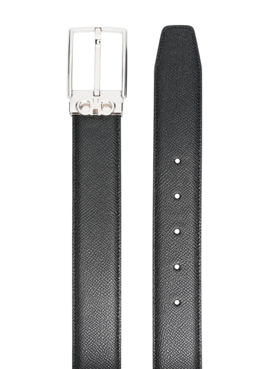 Ferragamo Men Gancini Leather Belt In Schwarz