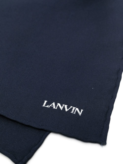 Shop Lanvin Logo Pocket-square Scarf In Blau