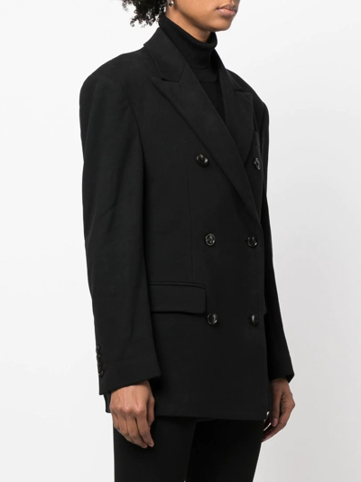 Amiri Double-breasted Cotton Jacket In Schwarz