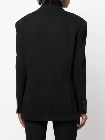 Amiri Double-breasted Cotton Jacket In Schwarz