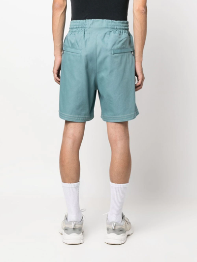 Shop Just Don Logo-print Deck Shorts In Blau