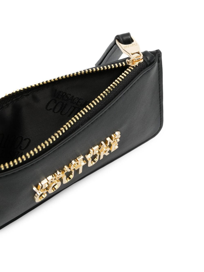 Shop Versace Jeans Couture Logo-lettered Zipped Purse In Schwarz