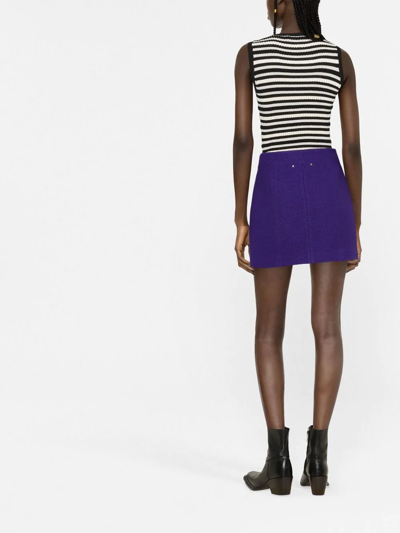 Shop Golden Goose Virgin Wool Mini Skirt In Violett