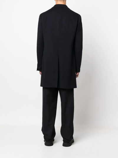 Tagliatore Single-breasted Coat Featuring Back Vent In Blau