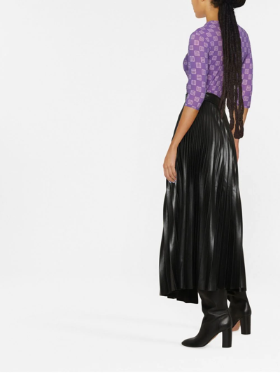 Shop Msgm High-waist Pleated Long Skirt In Schwarz