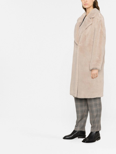 Shop Herno Mid-length Faux-fur Coat In Neutrals