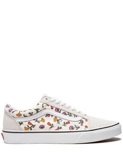 Shop Vans Old Skool "poppy Floral" Sneakers In White