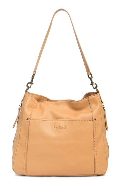 Shop American Leather Co. Austin Shoulder Bag In Cashew