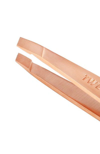Tweezerman Rose Gold Mini Slant Tweezer In Rose Gold