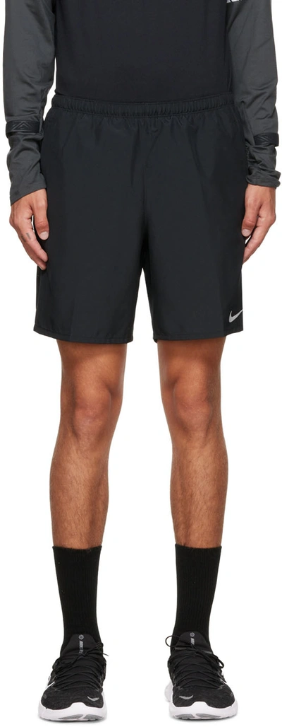 Shop Nike Black Challenger Shorts In Black/reflective Sil