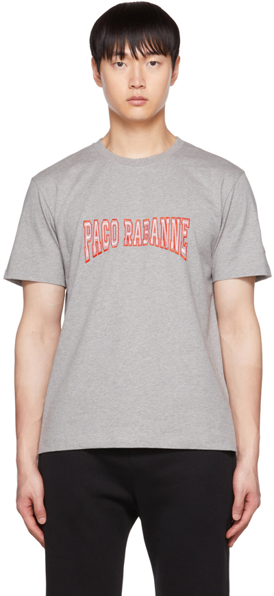 Shop Rabanne Gray 70s T-shirt In M085 Grey 70s