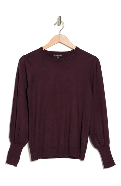 Shop Adrianna Papell Puff Sleeve Pullover Sweater In Plum