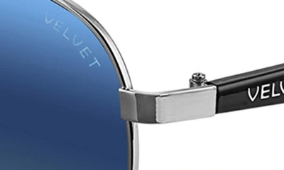 Shop Velvet Eyewear Bonnie 52mm Gradient Aviator Sunglasses In Silver/blue