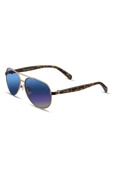 Shop Velvet Eyewear Bonnie 52mm Gradient Aviator Sunglasses In Rose Gold/ Pink