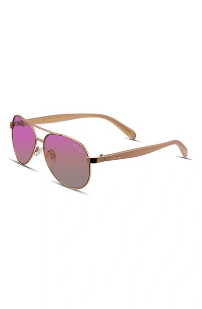 Shop Velvet Eyewear Bonnie 52mm Gradient Aviator Sunglasses In Rose Gold/pink