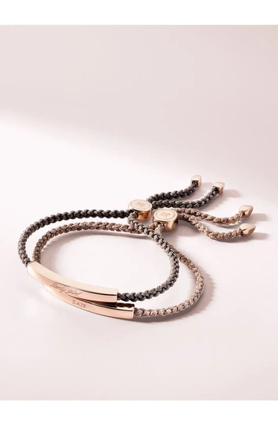 Shop Monica Vinader Linear Bar Friendship Bracelet In 18ct Gold On Sterling Silver