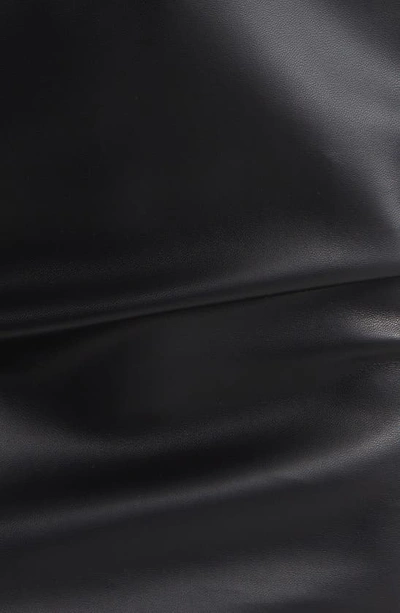 Fourteenth Place Elm Ruched Faux Leather Minidress In Black