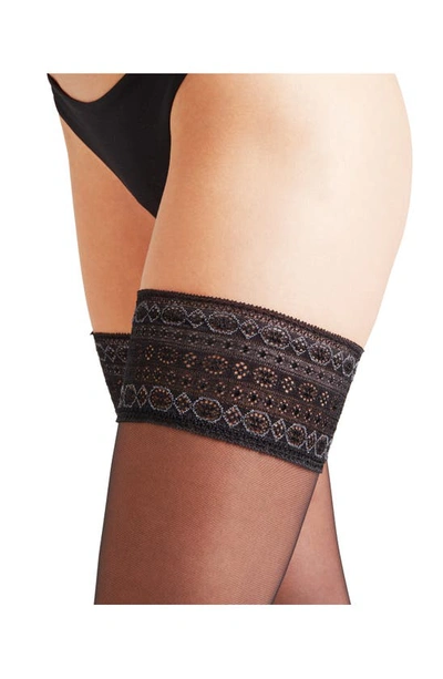 FALKE FALKE SEIDENGLATT 15 STAY-UP STOCKINGS 