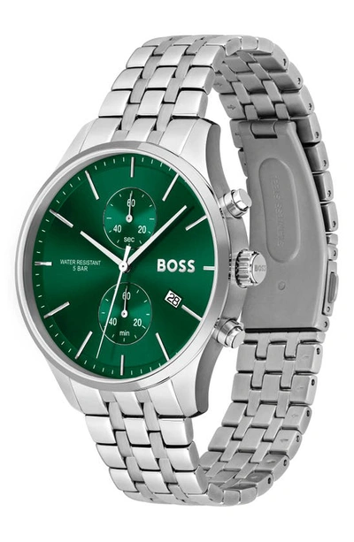 Shop Hugo Boss Associate Chronograph Bracelet Watch, 42mm In Green