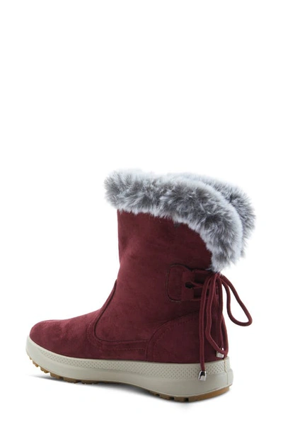 Flexus By Spring Step Snowbird Waterproof Faux Fur Boot In Burgundy