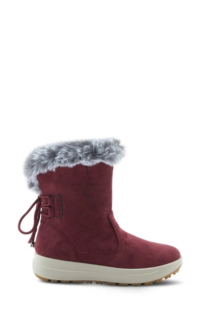 Flexus By Spring Step Snowbird Waterproof Faux Fur Boot In Burgundy