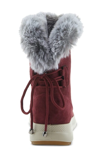 Flexus By Spring Step Snowbird Waterproof Faux Fur Boot In Burgundy