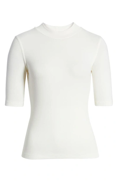 Shop Frame Mock Neck Rib T-shirt In Off White