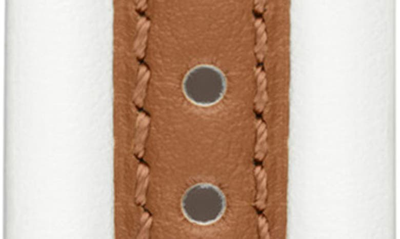 Shop Tory Burch The Kira Leather 20mm Apple Watch® Watchband In Brown