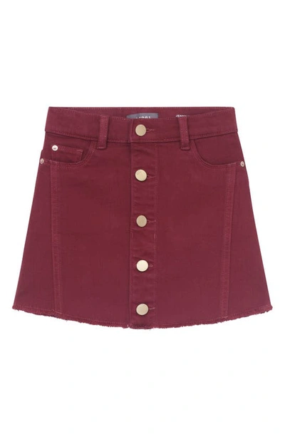 Shop Dl1961 Kids' Jenny Raw Hem Miniskirt In Cherry Dip