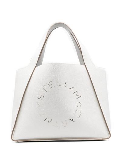 Shop Stella Mccartney Stella Tote Bag With Logo In Bianco