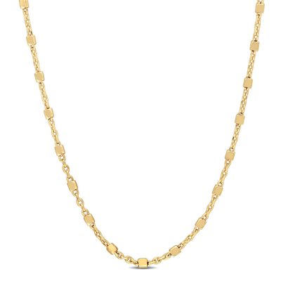 Shop Amour Beaded Chain Necklace In Yellow Plated Sterling Silver