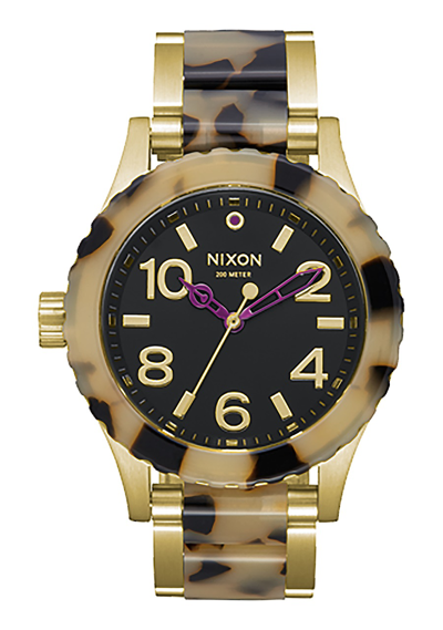 Shop Nixon 38-20 Lefty Quartz Black Dial Ladies Watch A410-2584-00 In Black / Cream / Gold / Gold Tone / Purple / Skeleton / Tortoise