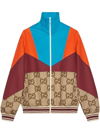 Shop Gucci Light Neoprene Zip Jacket In Beige
