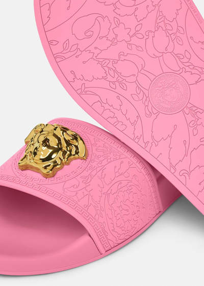 Shop Versace Palazzo Slides, Female, Pink, 36