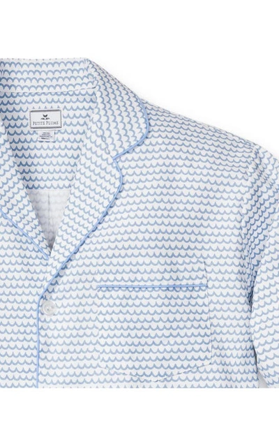 Petite Plume Men's La Mer Cotton Pajama Set In Blue