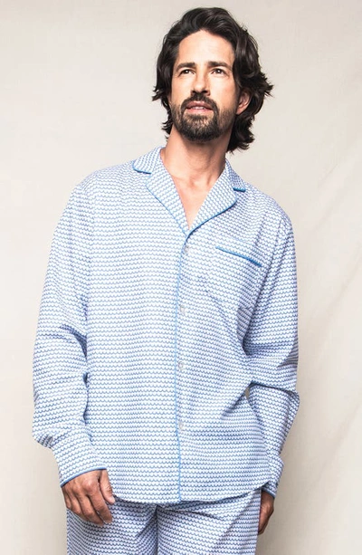 Petite Plume Men's La Mer Cotton Pajama Set In Blue