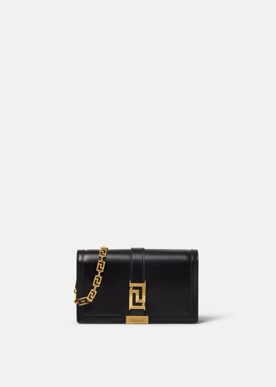 Shop Versace Greca Goddess Mini Bag In Black+gold