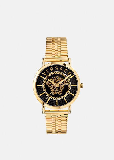 Shop Versace V-essential Watch, Male, Gold, One Size