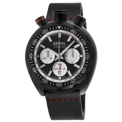 Shop Gevril Canal Street Chrono Mens Chronograph Automatic Watch 46203 In Black / White