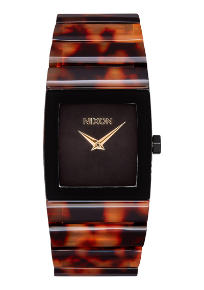 Shop Nixon Lynx Acetate Quartz Black Dial Ladies Watch A1259-647-00 In Black / Gold Tone / Tortoise