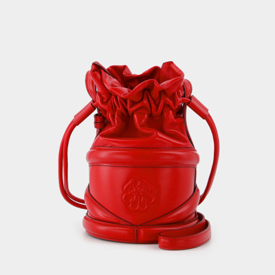 Shop Alexander Mcqueen Soft Curve Tasche Aus Rotem Leder In Red