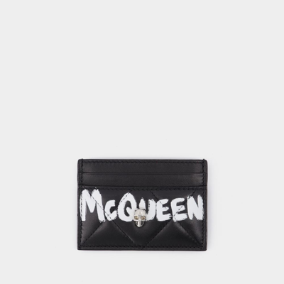 Shop Alexander Mcqueen Card Holder -  -  Black/ivory - Leather
