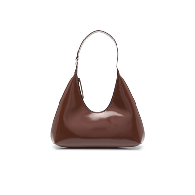 Shop By Far Brown Amber Patent Leather Shoulder Bag