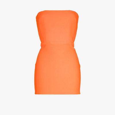 Shop Alex Perry Orange Lux Strapless Mini Dress