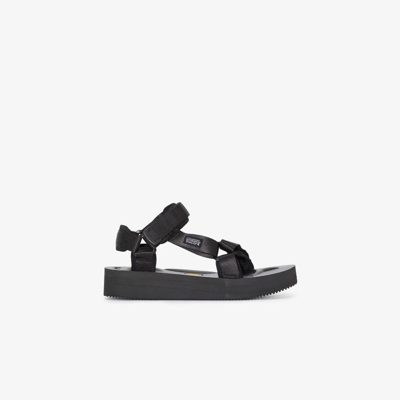 Shop Suicoke Black Depa-v2po Canvas Sandals
