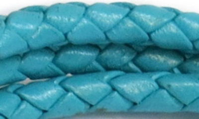Shop Liza Schwartz Gold-tone Braided Leather Triple Wrap Bracelet In Turquoise