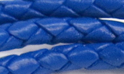 Liza Schwartz Gold-tone Braided Leather Triple Wrap Bracelet In Cobalt Blue